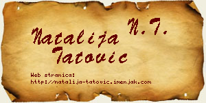 Natalija Tatović vizit kartica